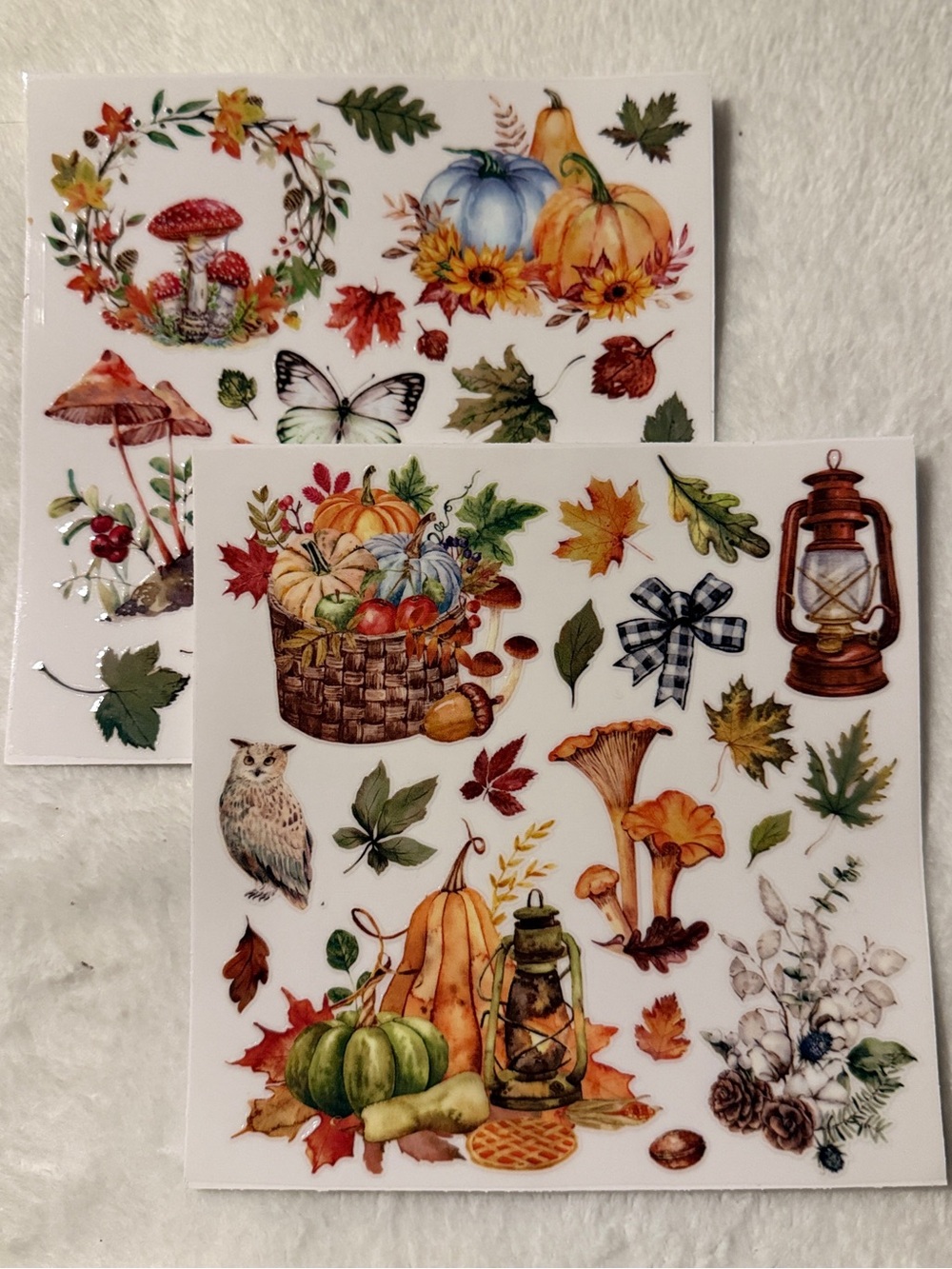 Autumn Harvest Pumpkin & Foliage Rub on Transfers